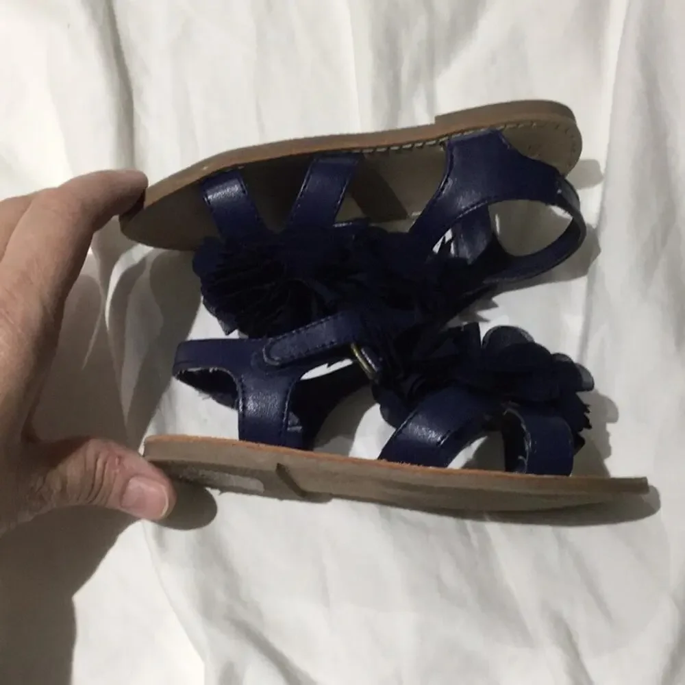 Gymboree blue chiffone floral sandal 9